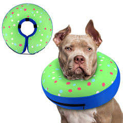 Supet inflatable dog cone collar outer fabric showing easy-clean surface and non-stick design for comfort