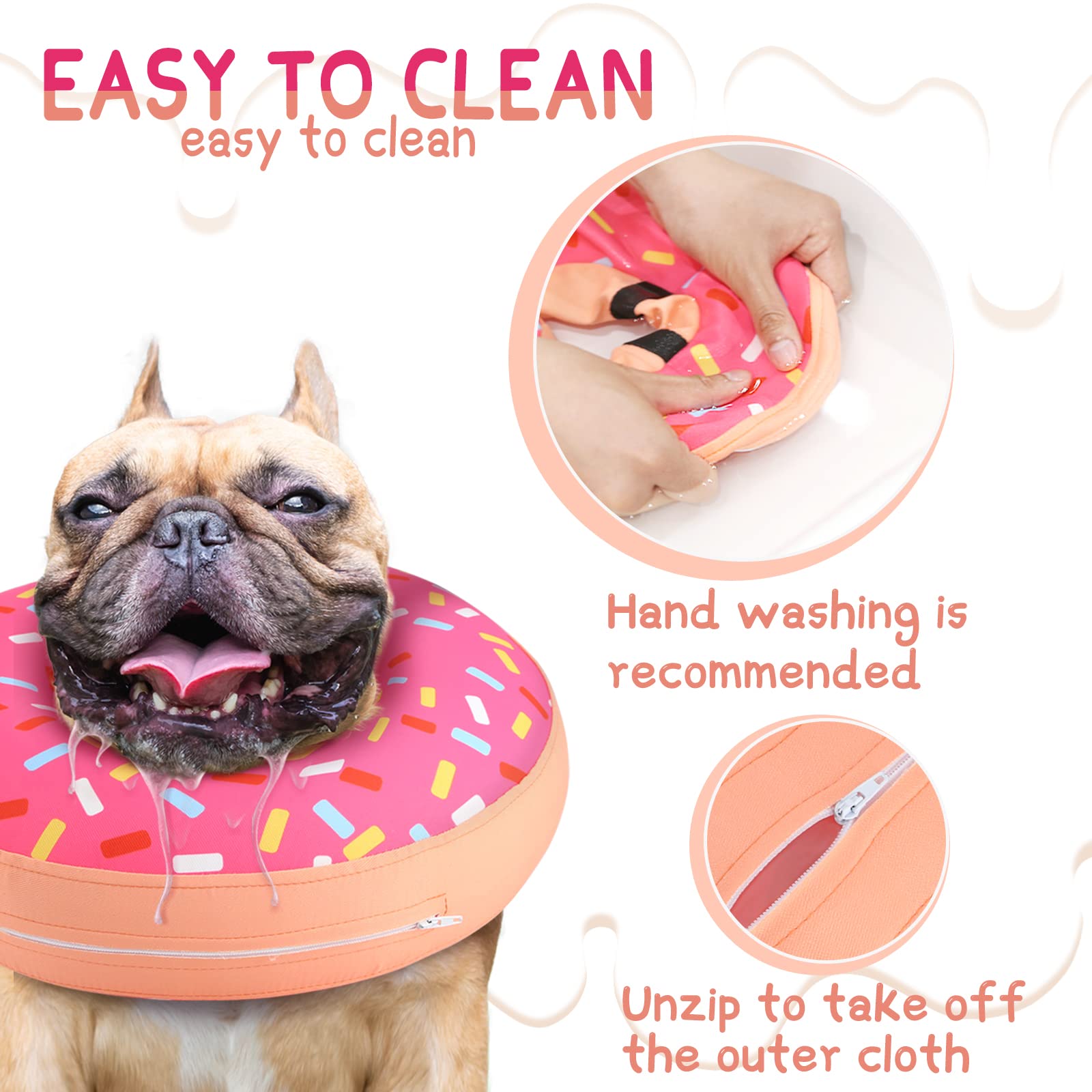 Supet inflatable dog cone collar suited for puppies and cats during post-surgery recovery.
