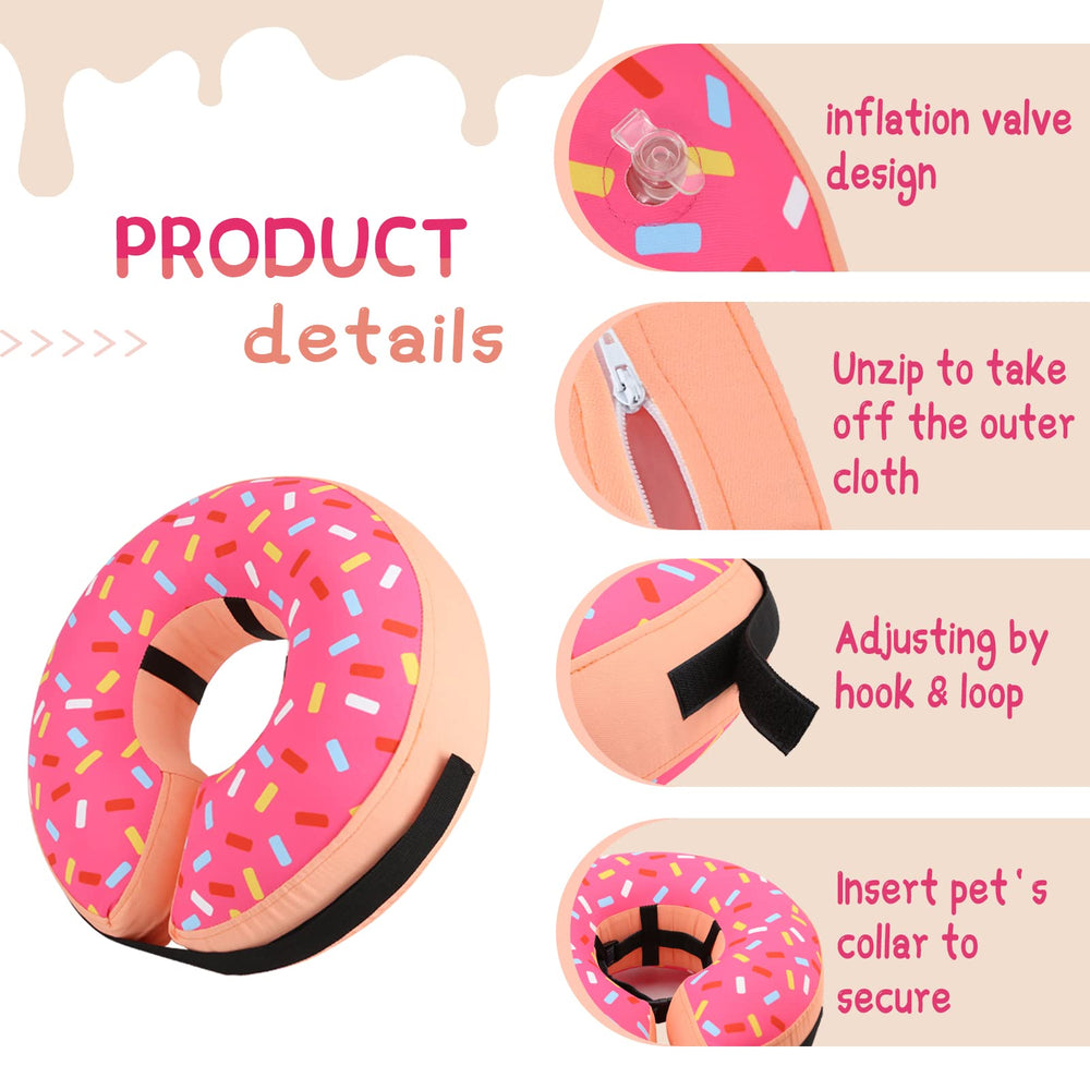 Supet inflatable dog cone collar soft appearance reduces stress while wearing.