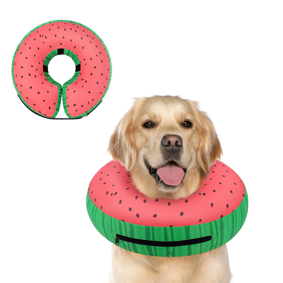 Supet inflatable cone on dog neck, donut design supports comfort during recovery