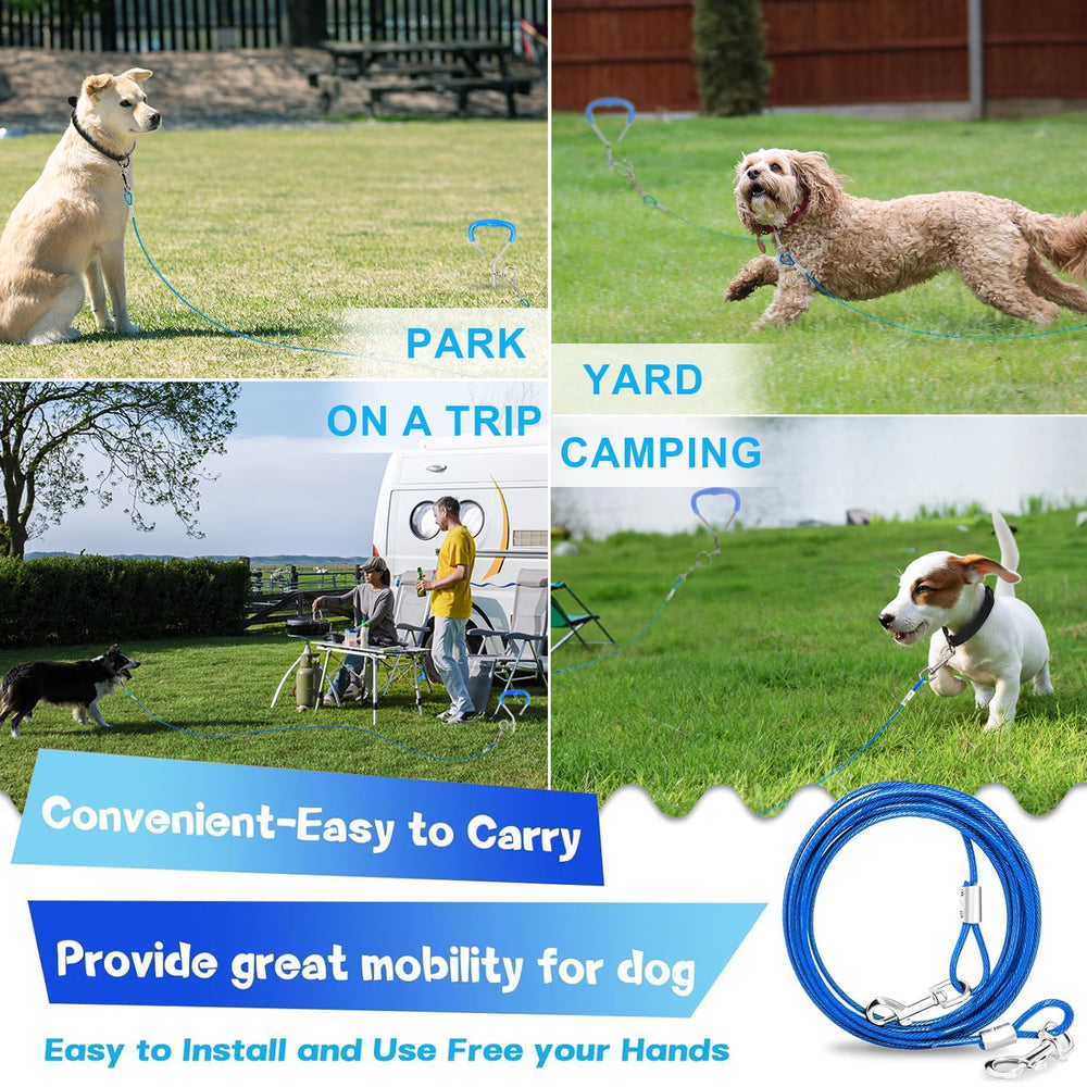 Supet outdoor dog setup; versatile use for yard, camping, and hiking