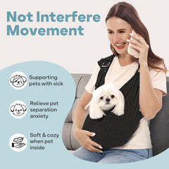 Supet pet sling hands-free walking scenario emphasizes freedom and multitasking