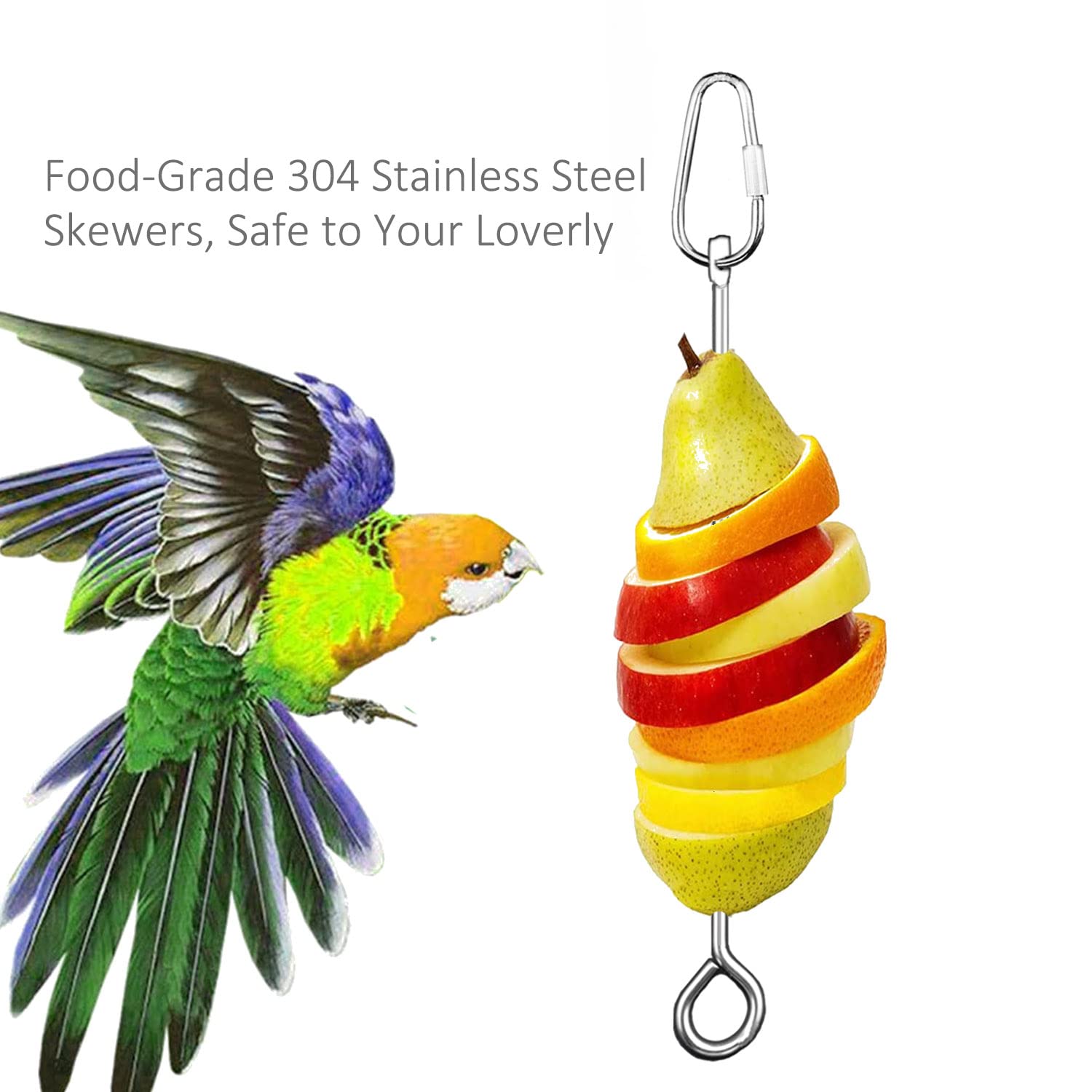 Suplklz parrot fruit vegetable skewer in cage foraging activity enrichment