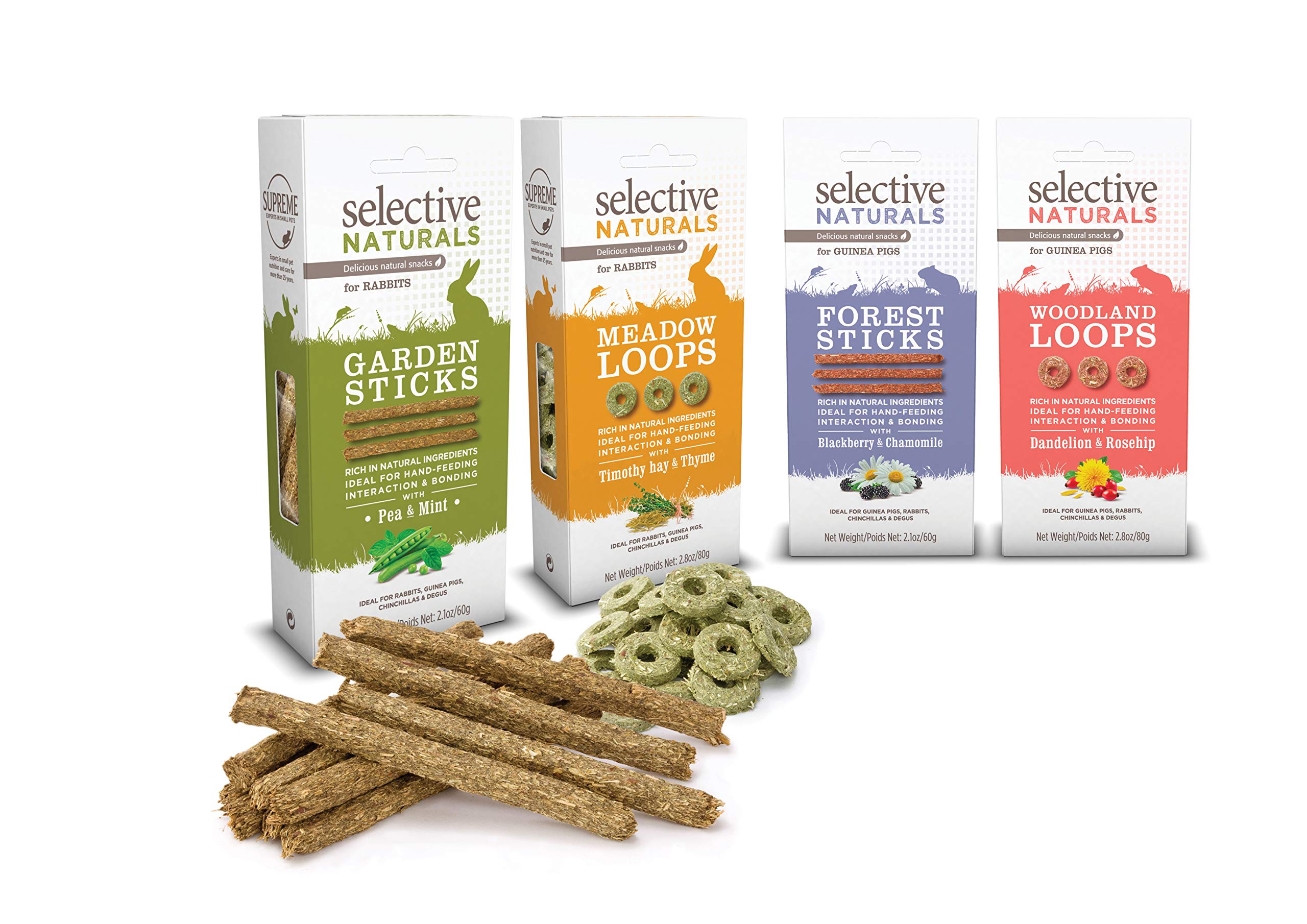 Supreme Petfoods Garden Sticks: natural ingredients for rabbits, guinea pigs, chinchillas, and degus.