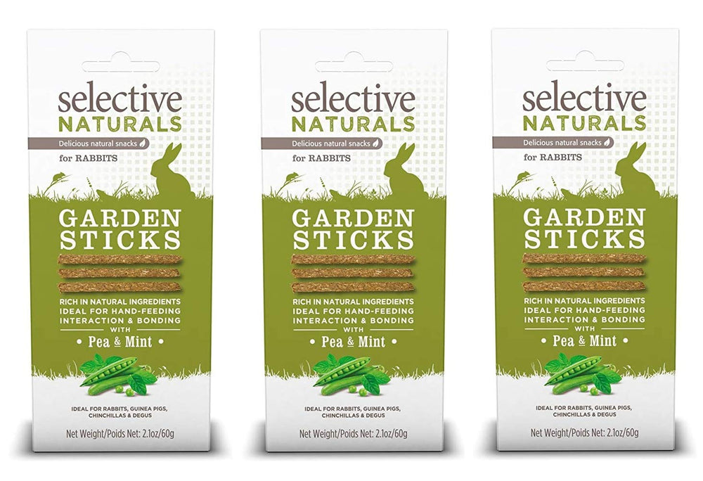 Supreme Petfoods Garden Sticks: bonding moment during hand-feeding with pea and mint for rabbits.