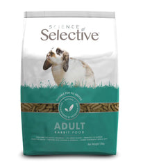 Supreme Petfoods Science Selective rabbit bag front view highlighting high-fiber nutrition for healthy digestion.