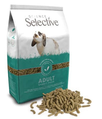 Science Selective rabbit kibble in a bowl, fibre-rich for daily digestive support.