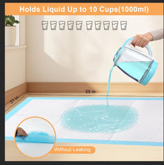 SUPRONLOVE pee pad with PE film backing prevents leaks and protects carpets.