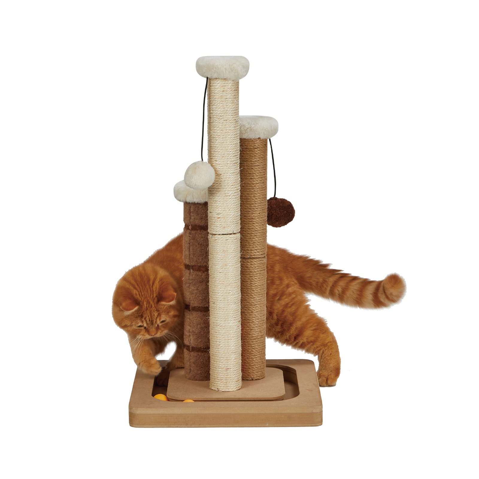 SUPSOFT cat scratching post trio base offers a stable three-post setup for indoor cats.