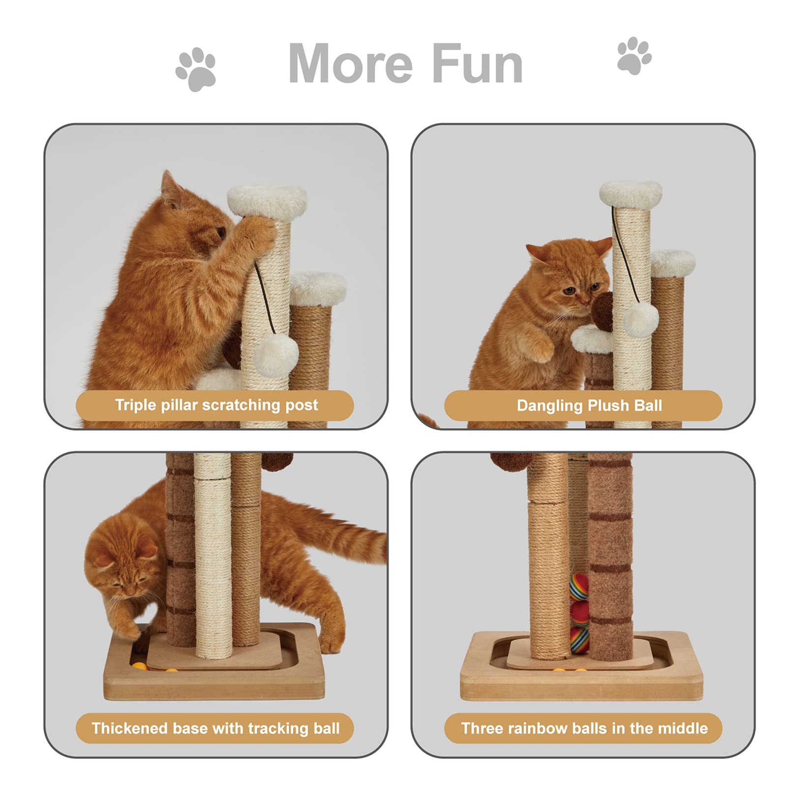 SUPSOFT interactive track-ball base invites curious cats to play and exercise.