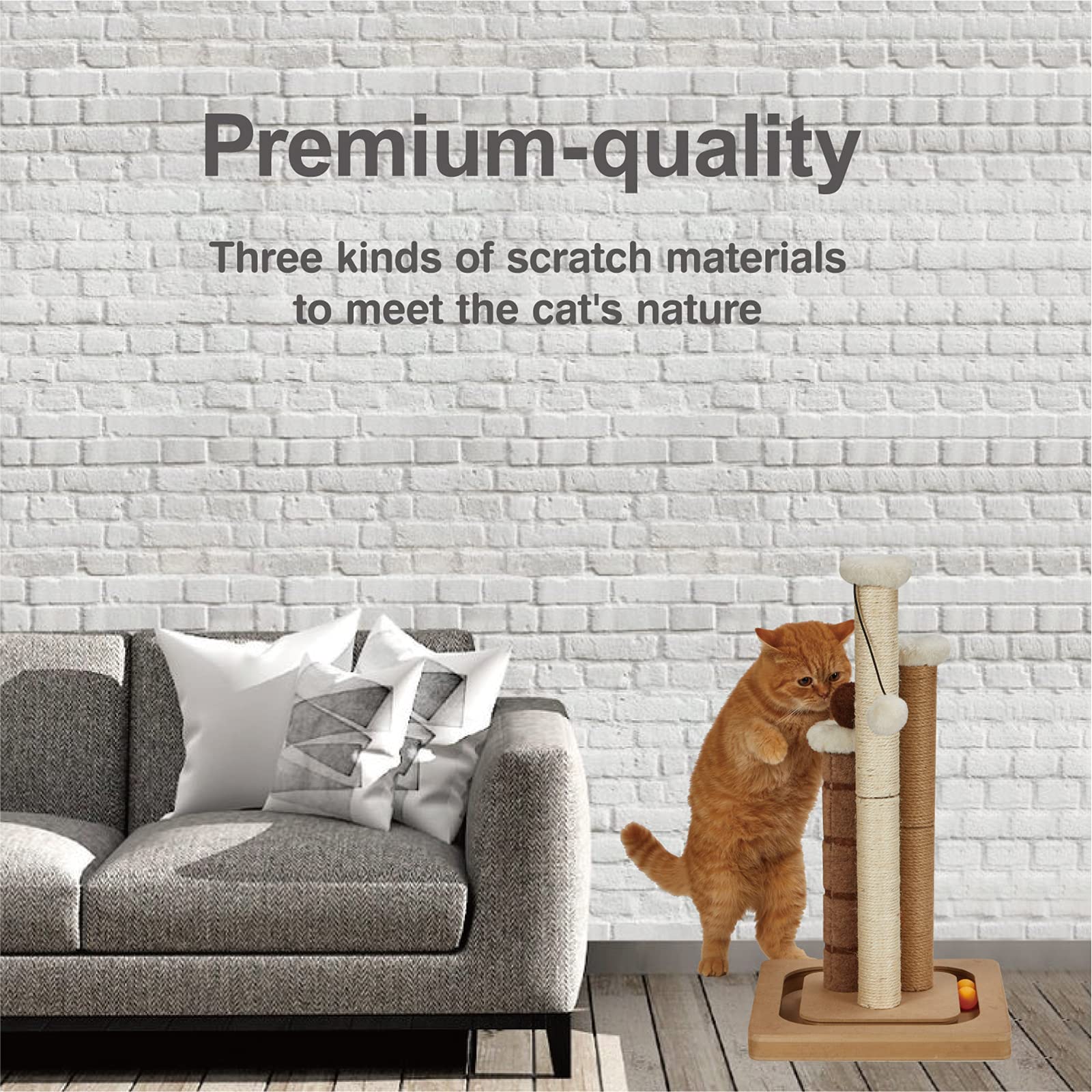 SUPSOFT sturdy MDF base delivers durable stability during active scratching sessions.