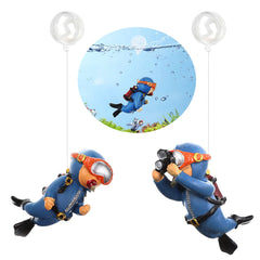 SUPTEC cute little diver 2-pack in aquarium adds playful decor and observation points