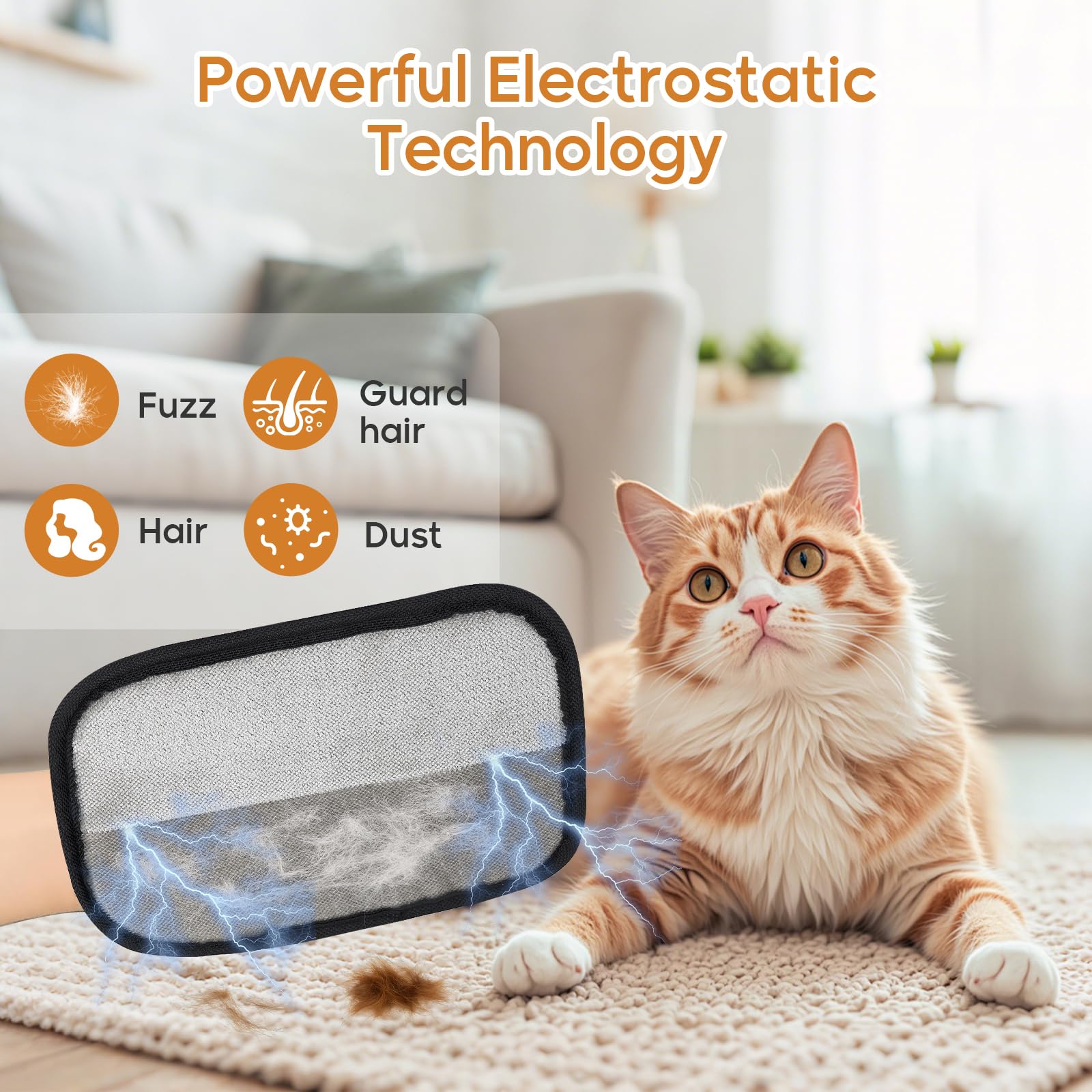 SUPVOL electrostatic technology lifts hair and lint with ease