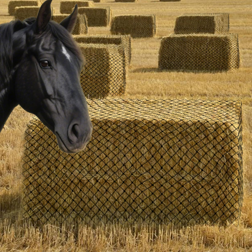 Surecha Square Bales Hay Net in a stall shows durable daily-use construction