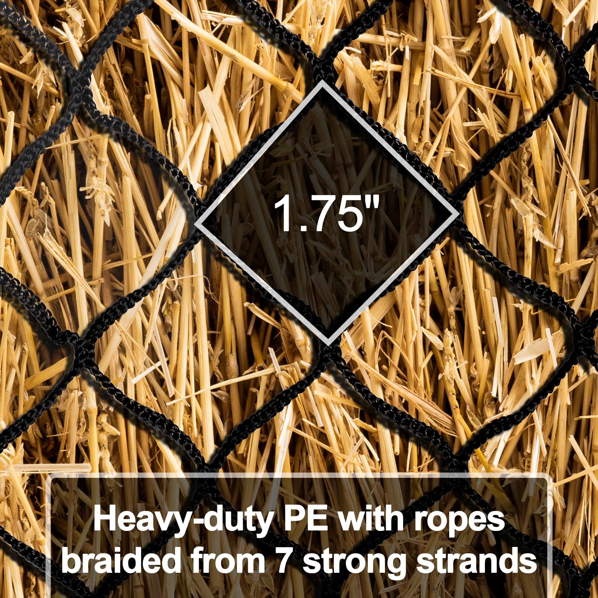 Surecha hay net reduces waste by containing feeding and preserving hay quality