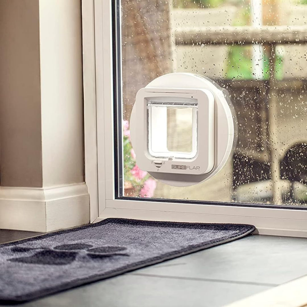 SureFlap microchip cat door four-way lock ensures selective indoor/outdoor control.