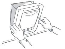 SureFlap microchip cat door size opening demonstrates accessible entry dimensions.