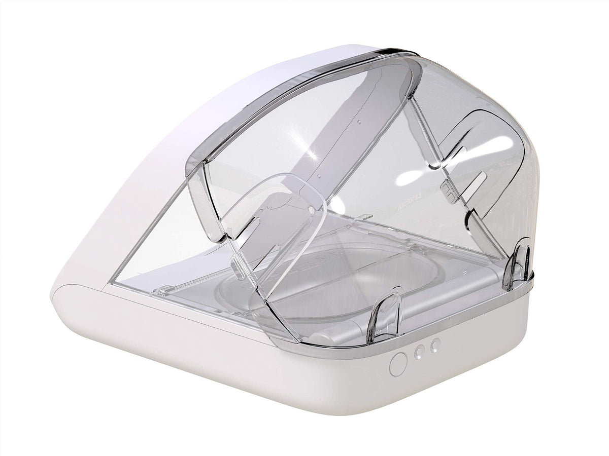 SureFlap SureFeed rear cover clips onto the feeder to help prevent rear-edge access when the lid is open.