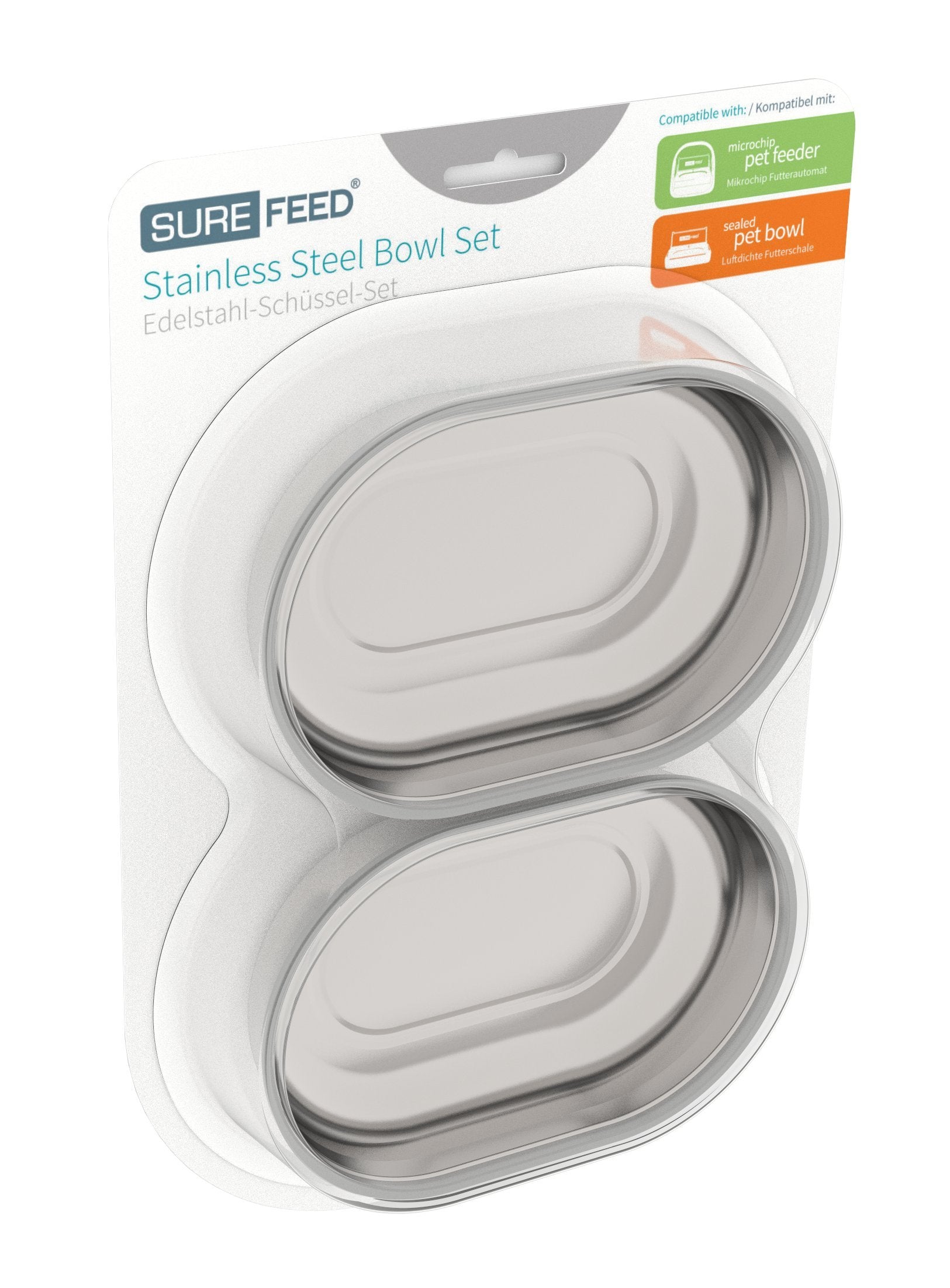 SureFlap SureFeed stainless steel bowls pack—two durable bowls for cats and small dogs.