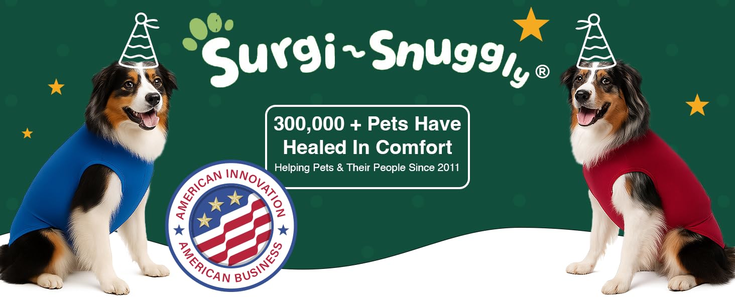 Surgisnuggly back-opening design simplifies fitting and keeps the dog calm