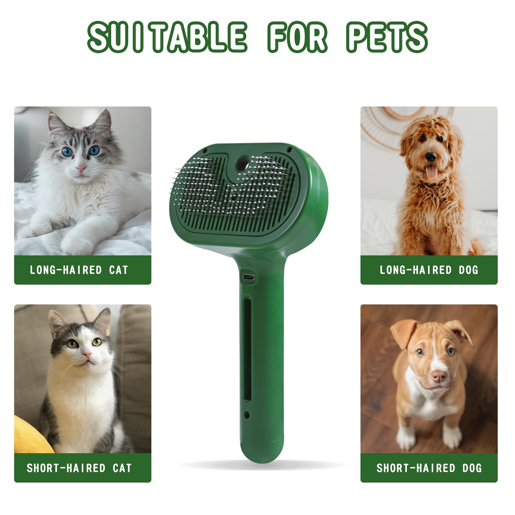 Susu & Wuwu 2-in-1 cleaning brush for cats and dogs with deshedding capability
