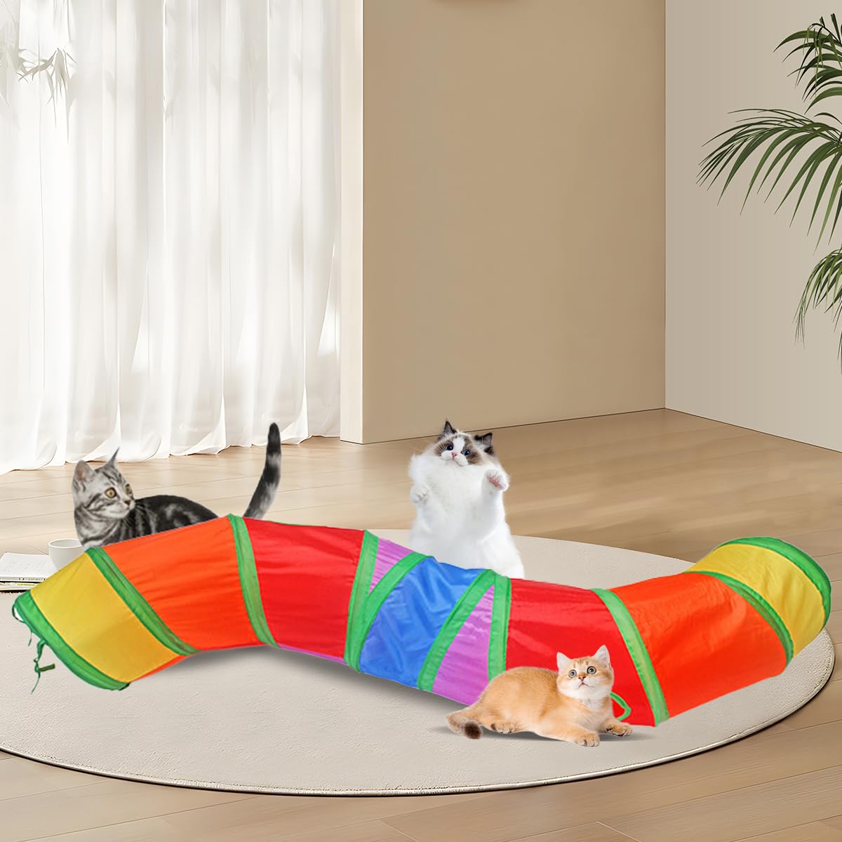 SUSWIM Cat Tunnel foldable design for quick storage and portability.