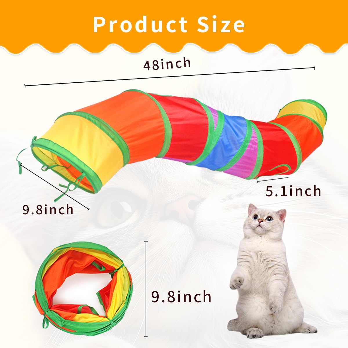 SUSWIM Cat Tunnel S-shaped layout stimulates curiosity and exploration.