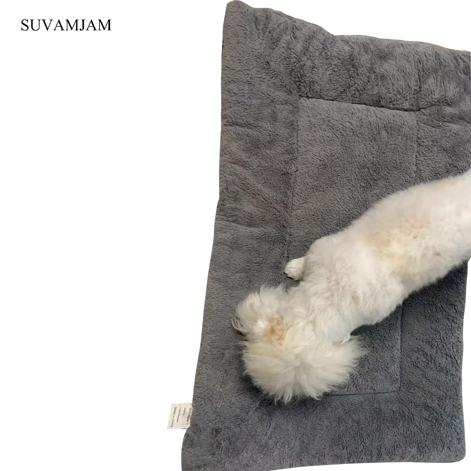 SUVAMJAM large-dog friendly bed mat shown in room setup for multi-pet homes
