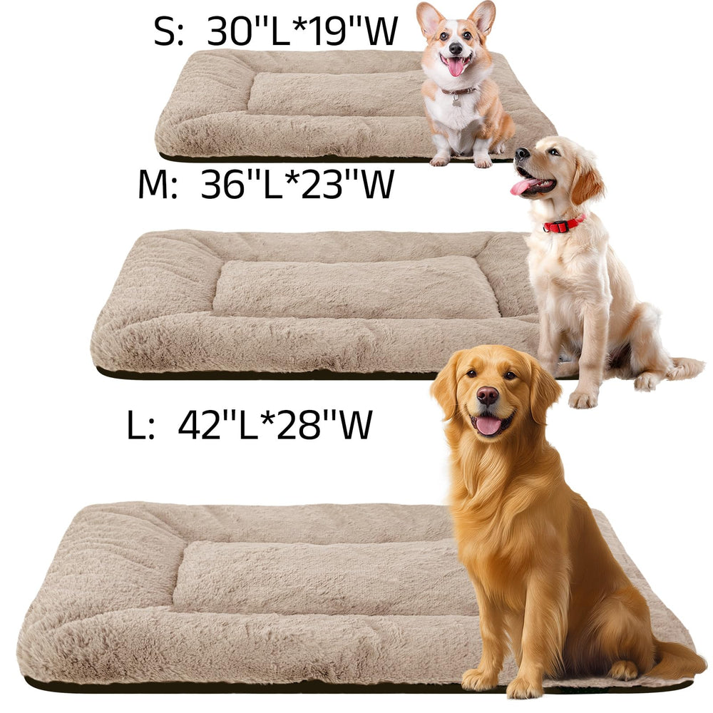 SUVAMJAM Washable Dog Crate Bed Mat cream waterproof base blocks spills for easy cleanup.