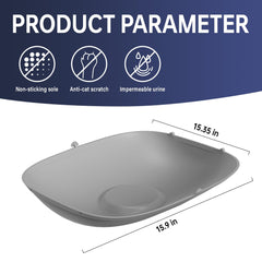 SUW silicone litter mat grey leakproof closeup highlights durable edge design that reduces spills.