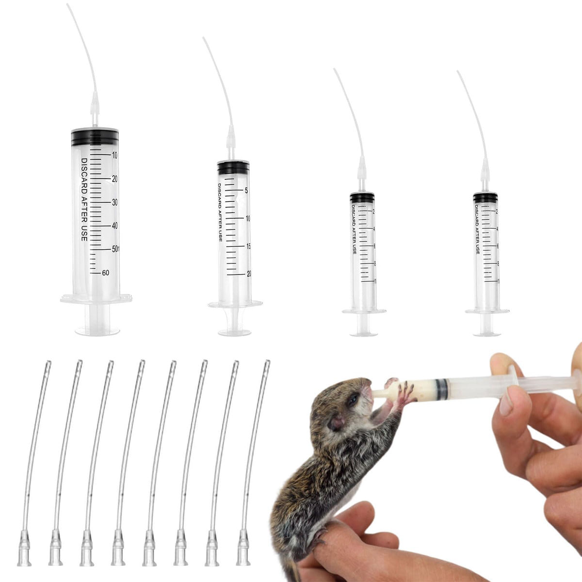 Suxgumoe baby bird feeding syringe set package—complete kit for gentle feeding.