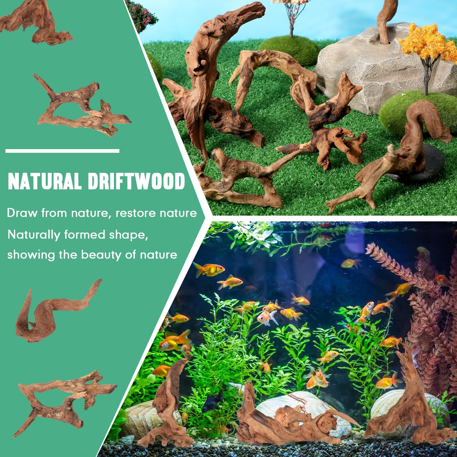 Suzile coral driftwood terrarium decor ideas for reptile habitats.