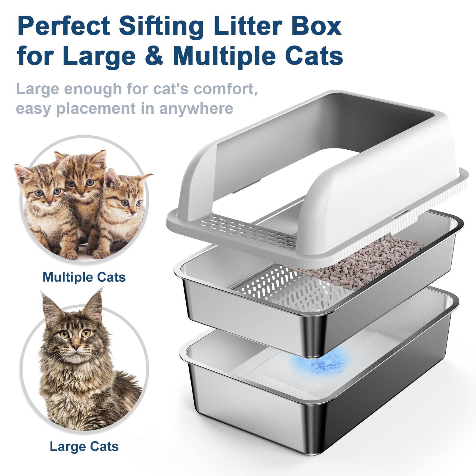 Suzzipaws easy-clean stainless surface simplifies quick wipe-downs