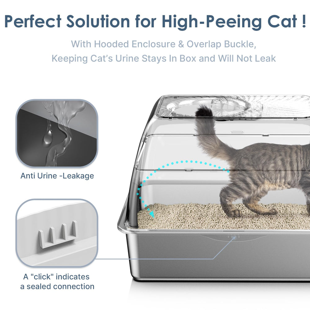 Suzzipaws large-capacity 23-4x15-5 inch litter box pan showing roomy space.