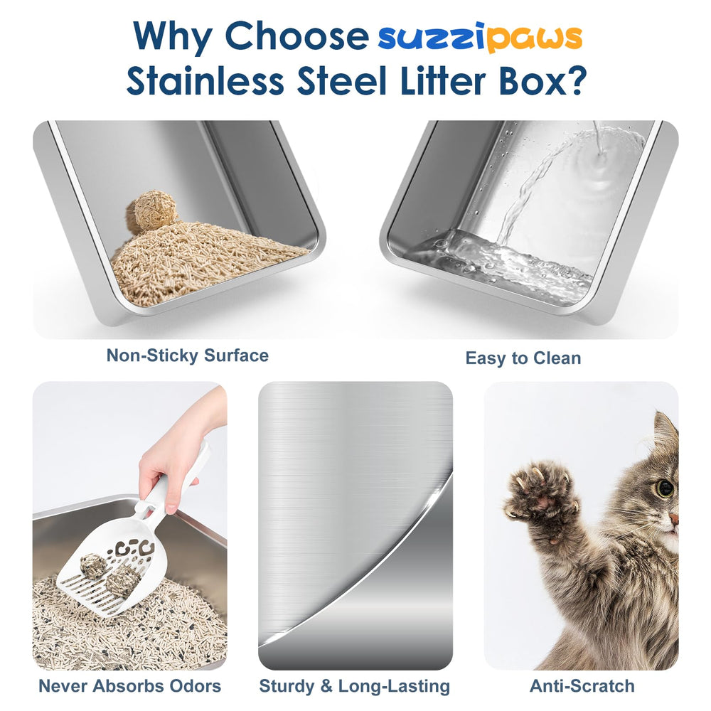 Suzzipaws litter box scoop included for quick, tidy cleanup