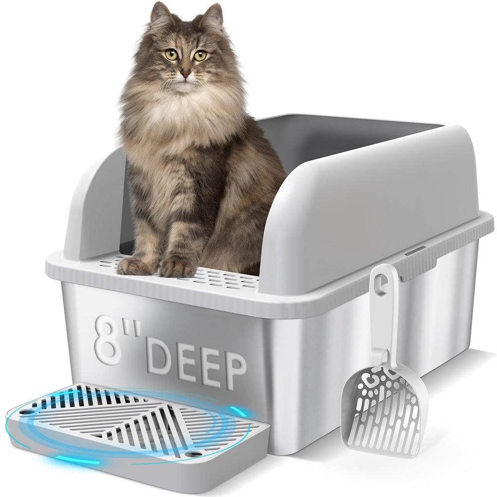 Suzzipaws litter box top view shows XL size for big cats and easy cleaning