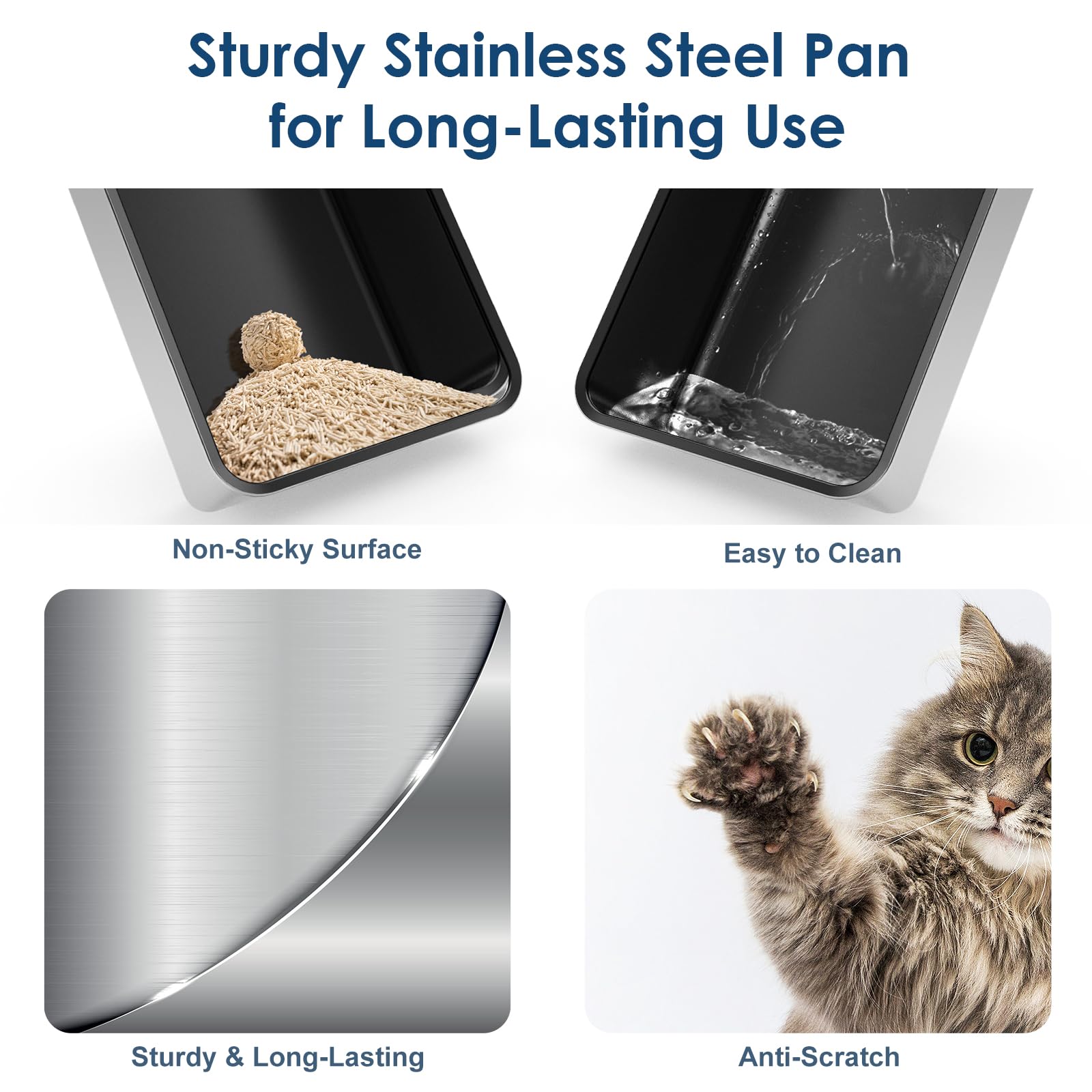 Suzzipaws litter scoop included with the XL stainless steel box