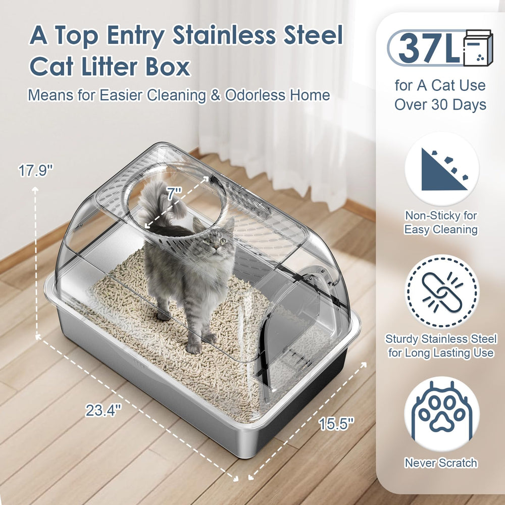 Suzzipaws low-tracking design with holes and grooves to reduce litter spills.