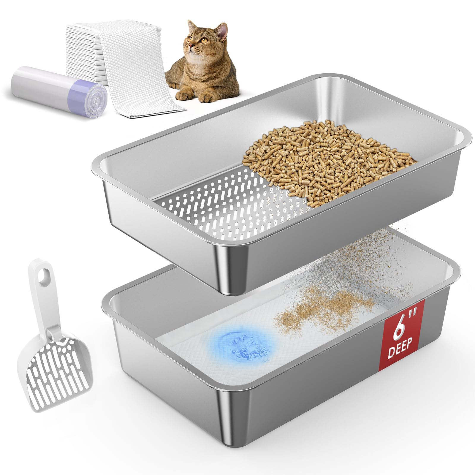 SuzziPaws open-top XL litter box offers easy access for large cats and multi-cat homes
