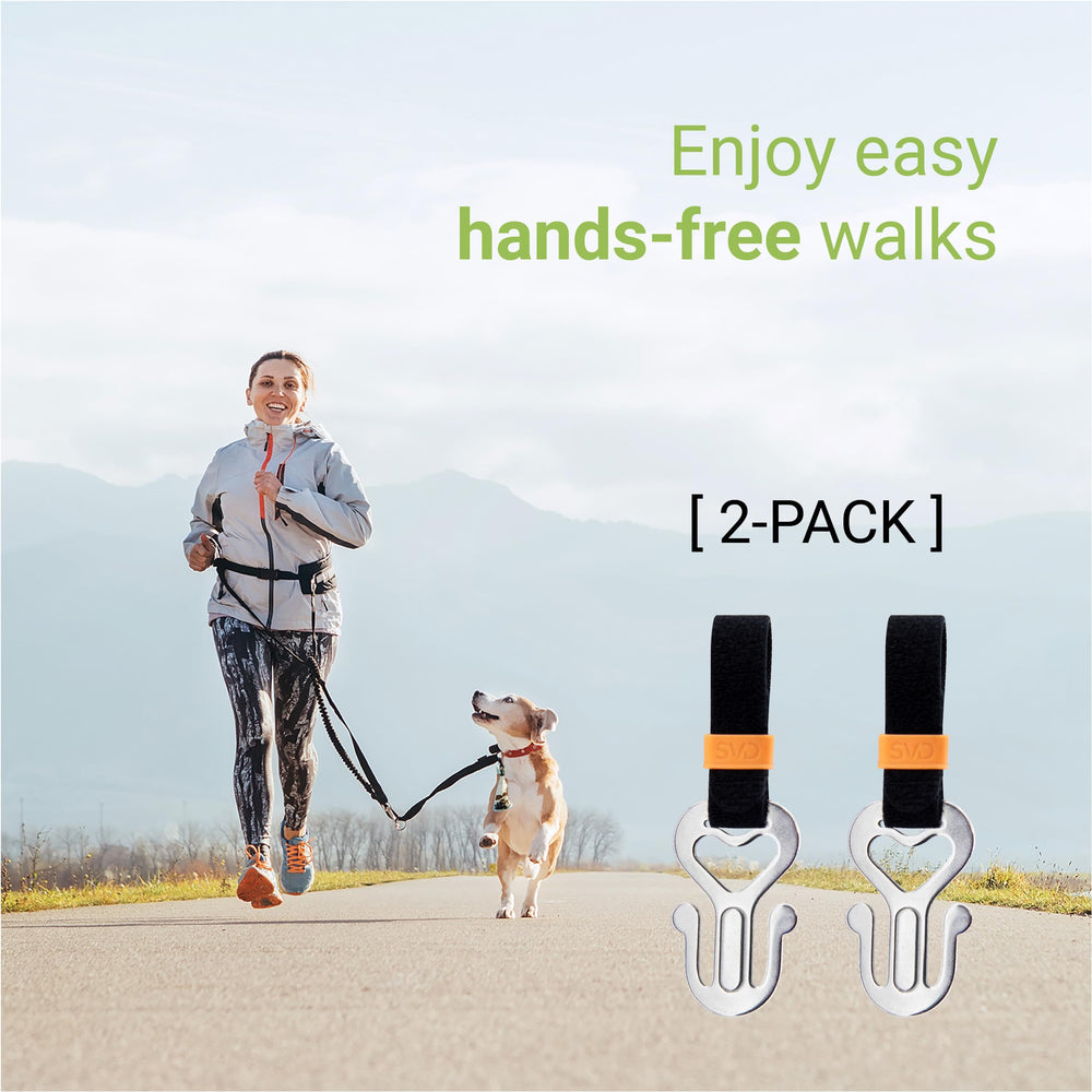 SVD.PET dog poop bag holder black hands-free walks with bags ready.