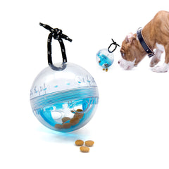 SVD.PET dog treat ball blue front view, a durable enrichment toy for curiosity-driven play.