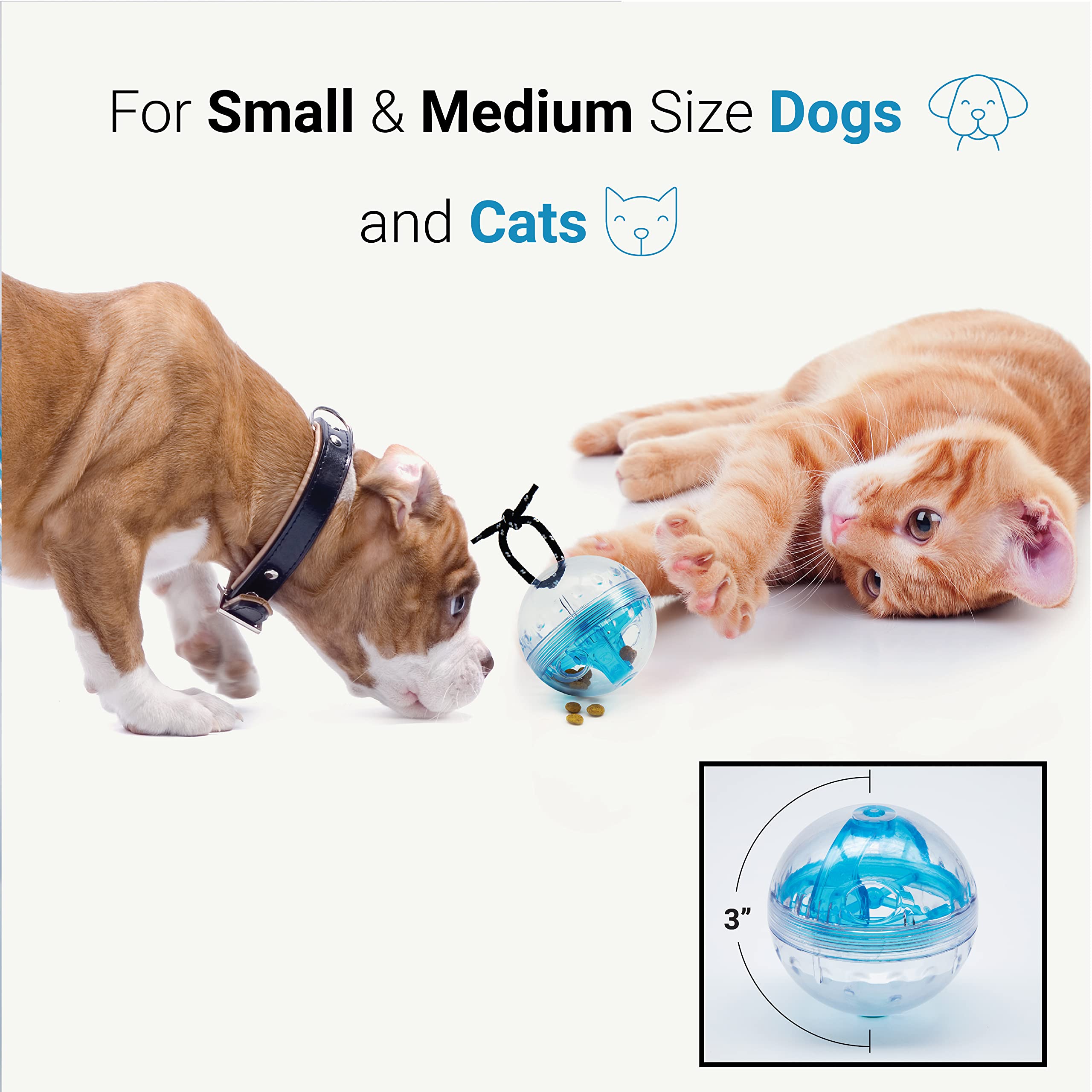 SVD.PET dog treat ball blue in-use image shows everyday use.