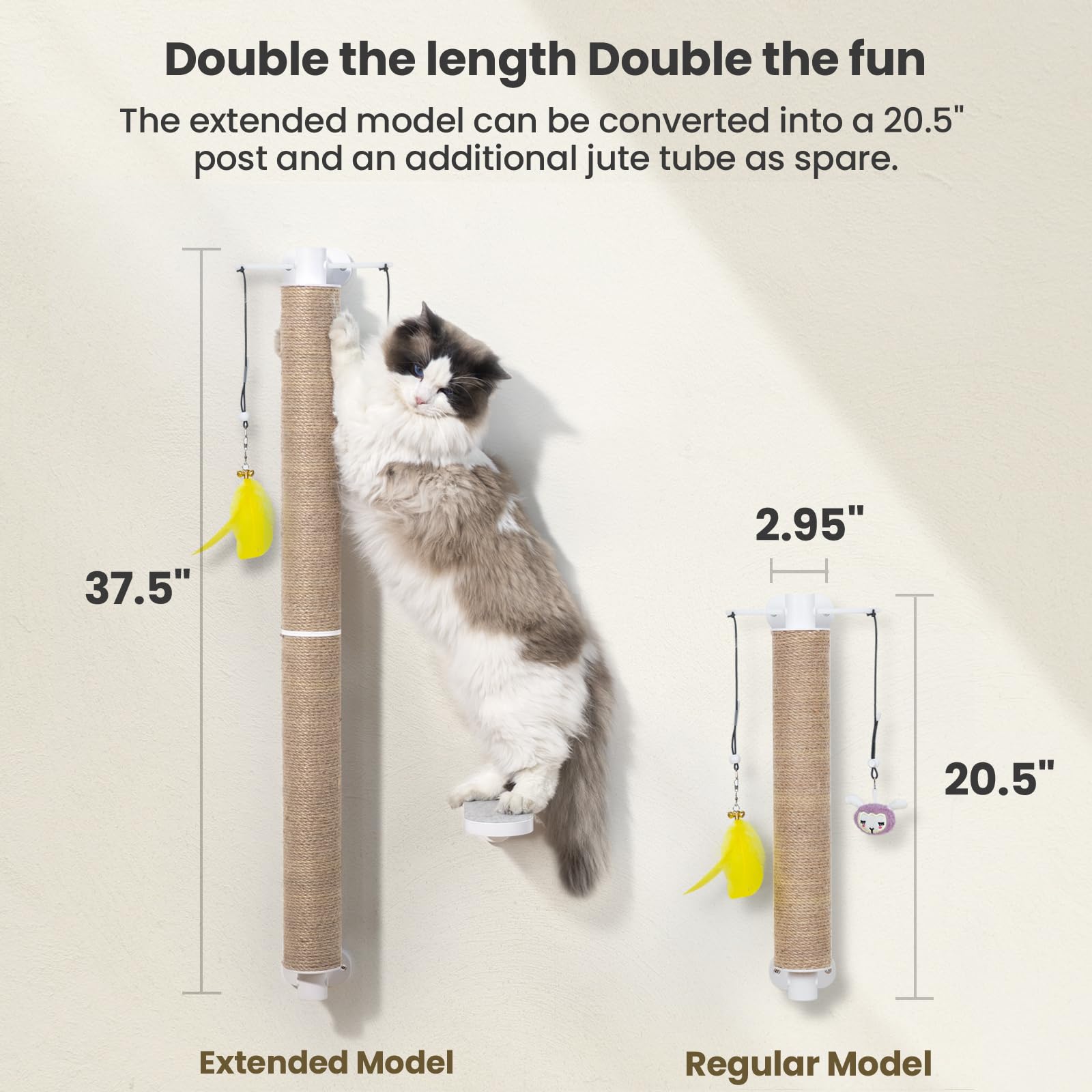 SVD.PET vertical mount enabling scratching, stretching, and climbing.