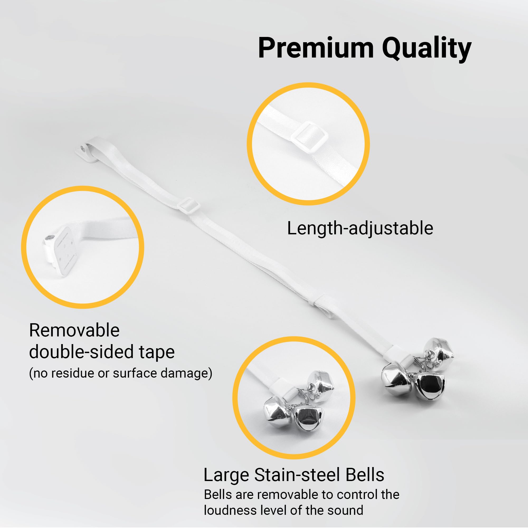 SVD.PET puppy bell closeup bells highlights rust-proof stainless steel for lasting durability.