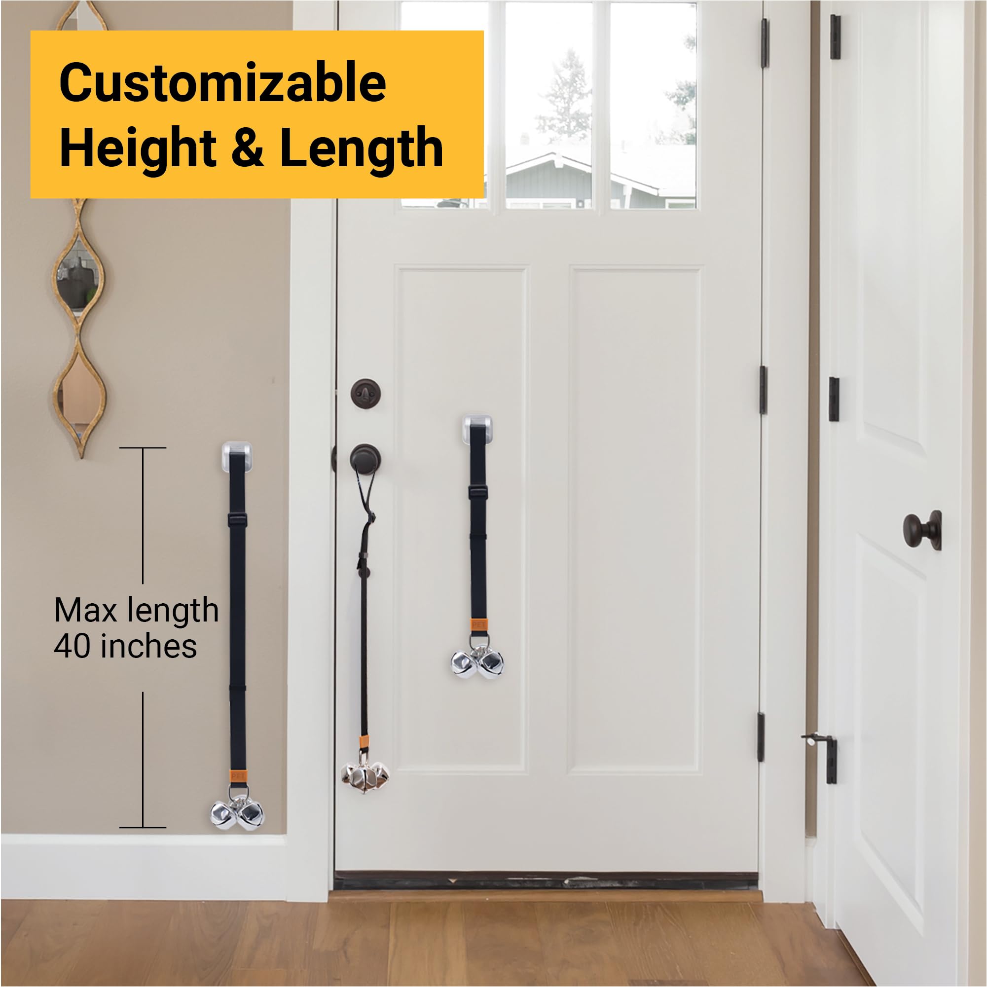 SVD.PET installation base demonstrates peel-and-stick setup on a door frame