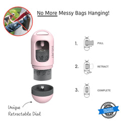 SVD.PET dog poop bag dispenser retractable dial enables neat storage