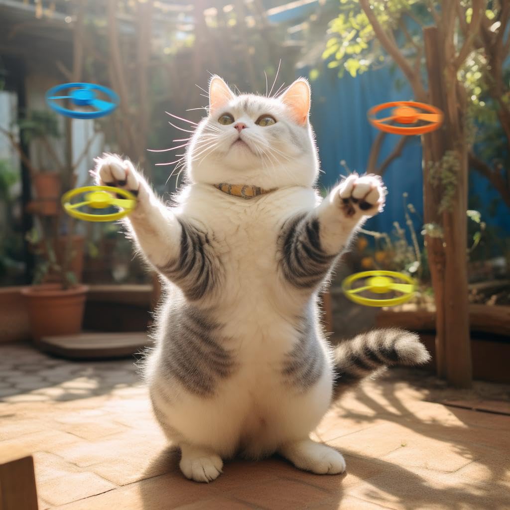 Svemei flying propellers multicolor pack boosts visual appeal for quick cat chases