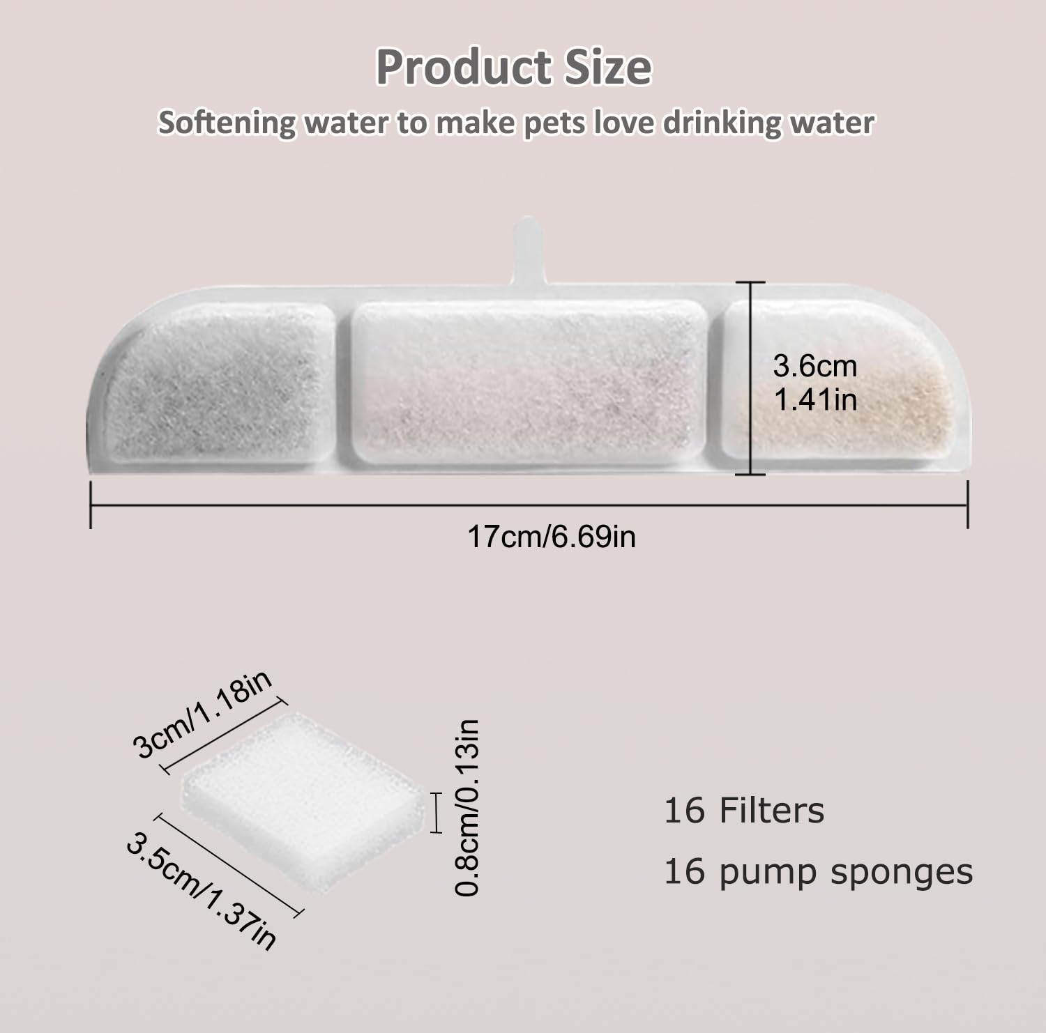 Svrinlio Downy Paws Fursink pump sponges reduce debris buildup for smoother fountain flow.