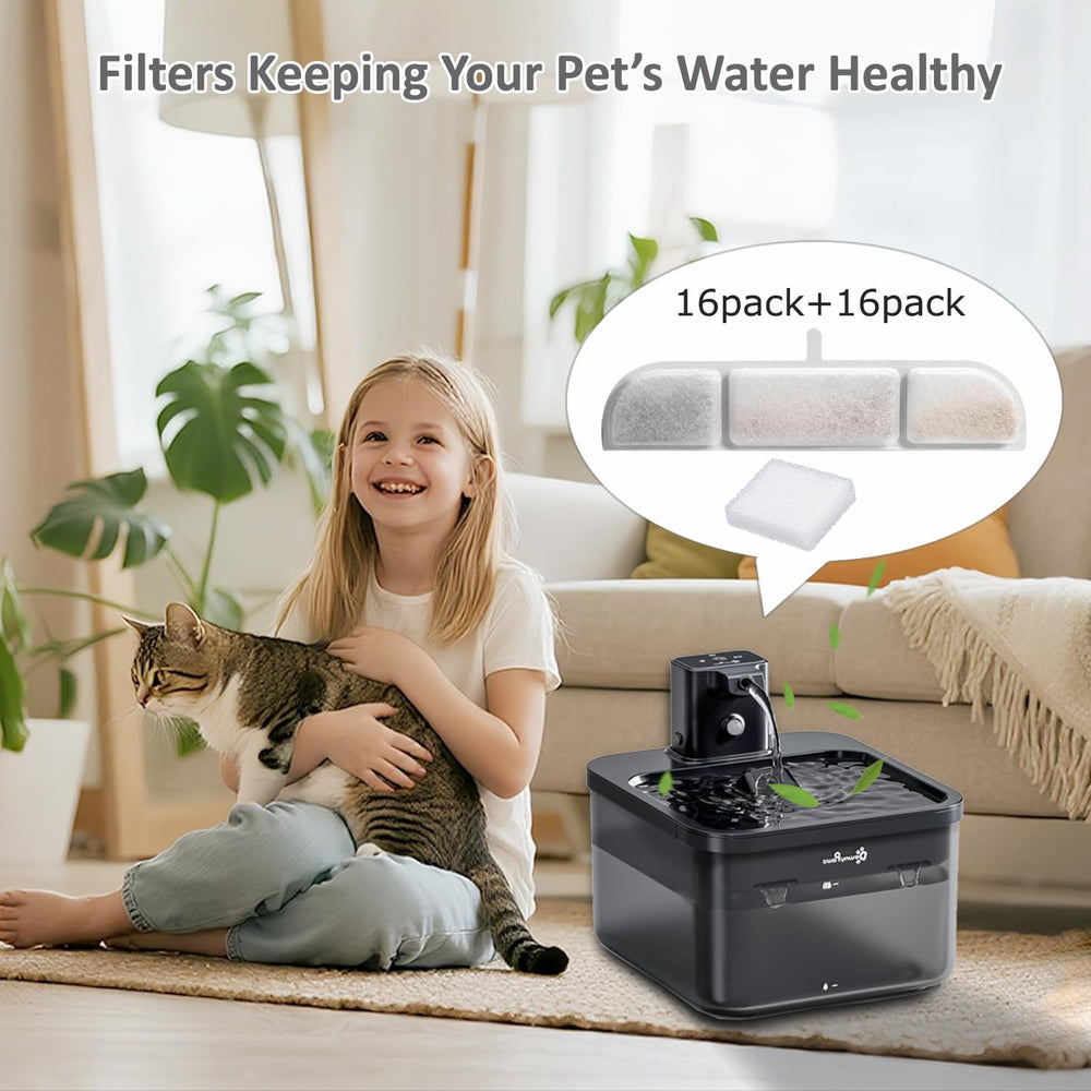 Svrinlio water fountain delivers clearer water with enhanced filtration for pets.