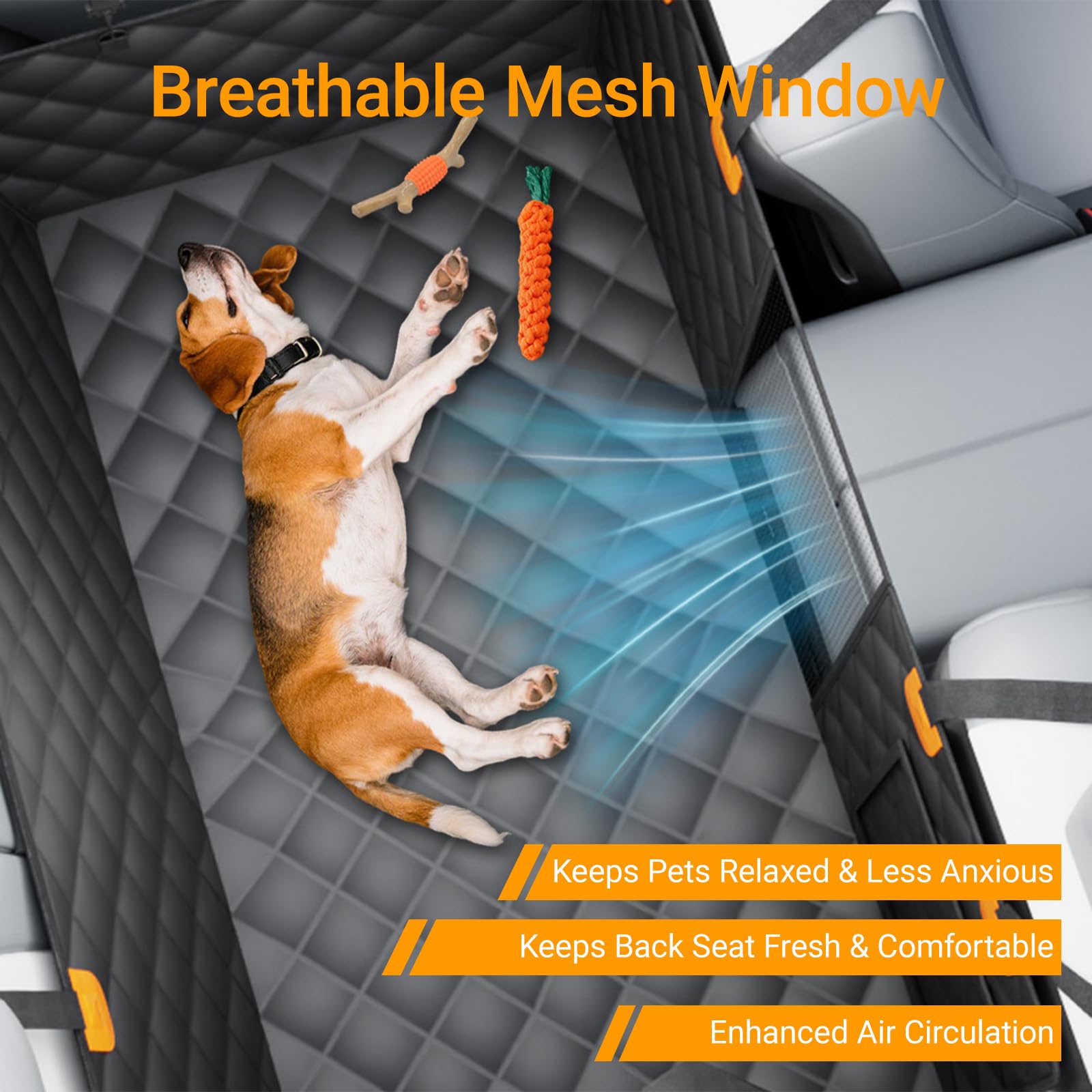 SW PRODUCTS backseat full-coverage protection guards seats from fur, mud, and scratches.